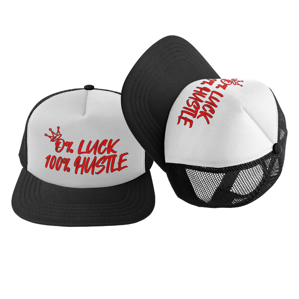 0% LUCK 100% HUSTLE HAT(BLACK/WHITE/RED)