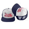 0% LUCK 100% HUSTLE HAT(NAVY/WHITE/RED)