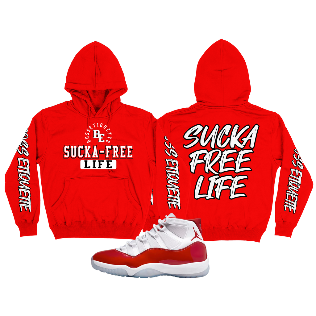 Sucka-Free Life Hoodie | (Red/Black/White)