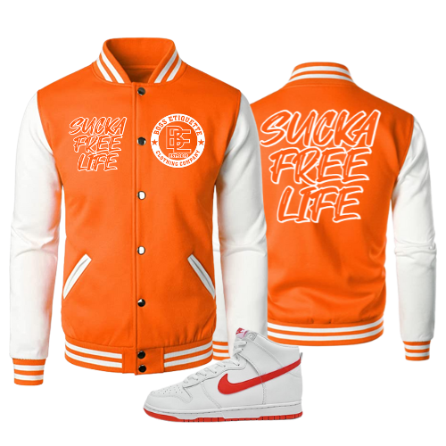 Sucka-Free Life Varsity Jacket | Orange Crush Edition