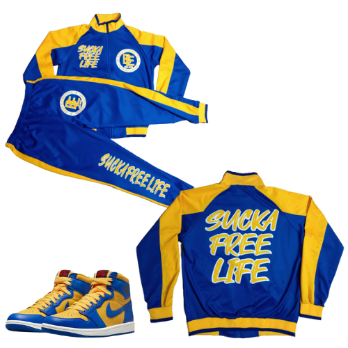 Sucka-Free Life Track Suits (Royal Blue, Yellow, White)