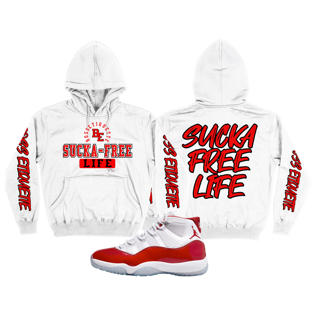 Sucka-Free Life Hoodie | (White/Red/Black)